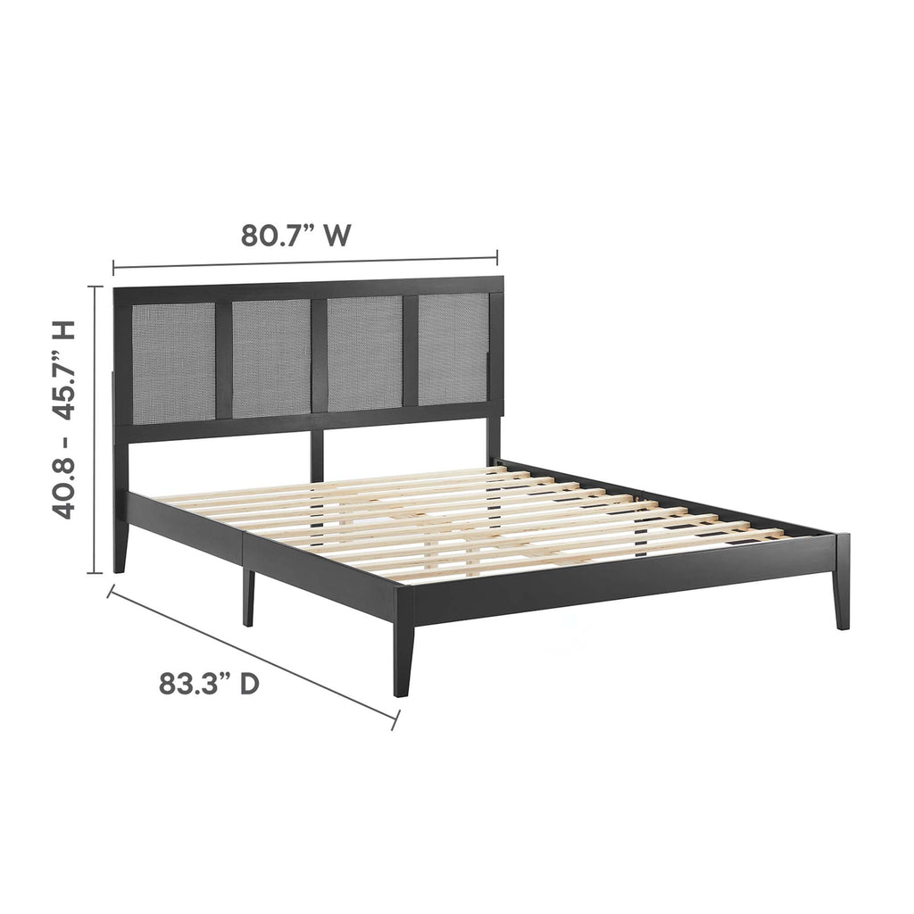 Sirocco Rattan and Wood King Platform Bed by Modway