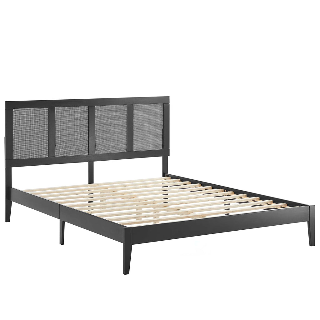 Sirocco Rattan and Wood King Platform Bed by Modway