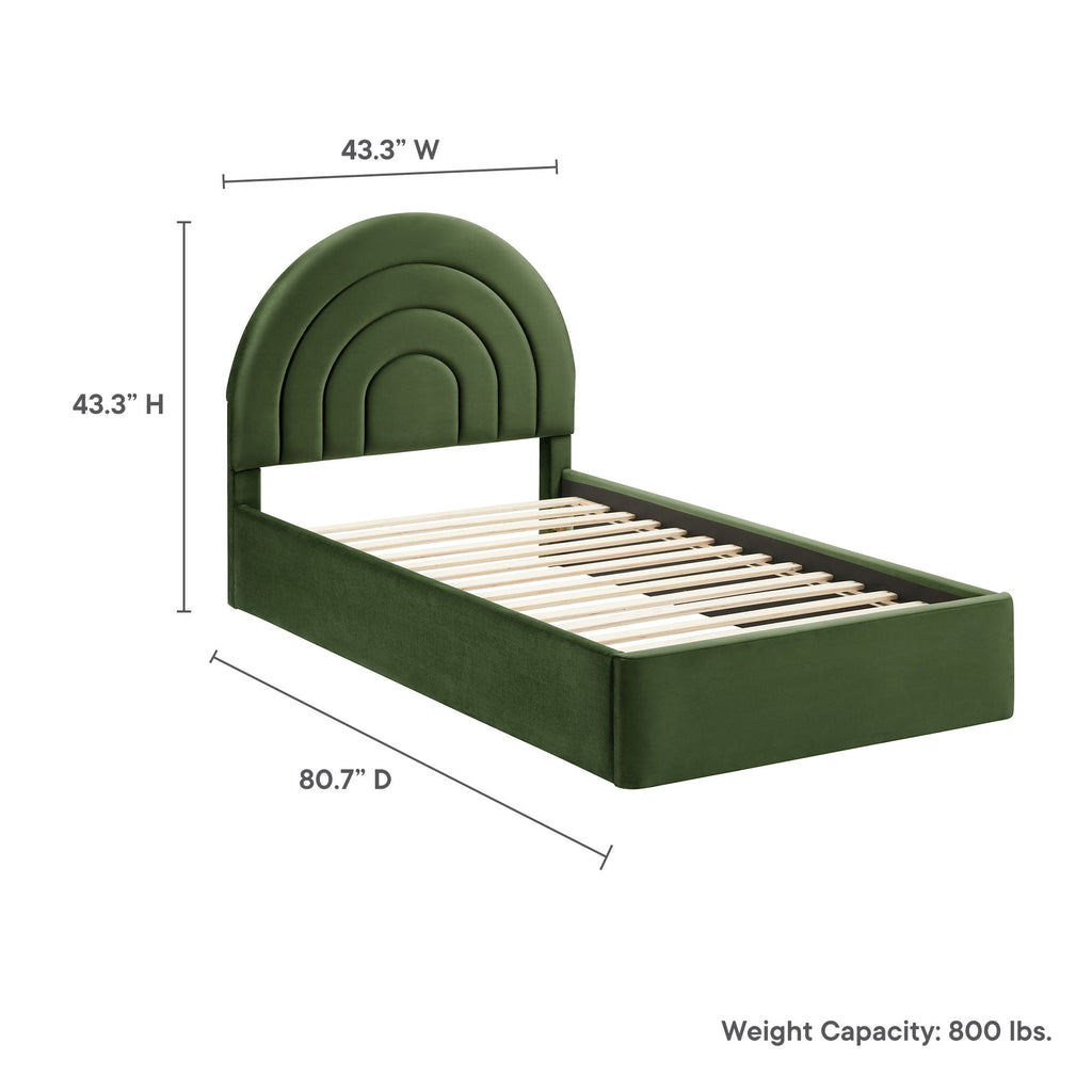 Solana Arched Performance Velvet Twin Platform Bed by Modway