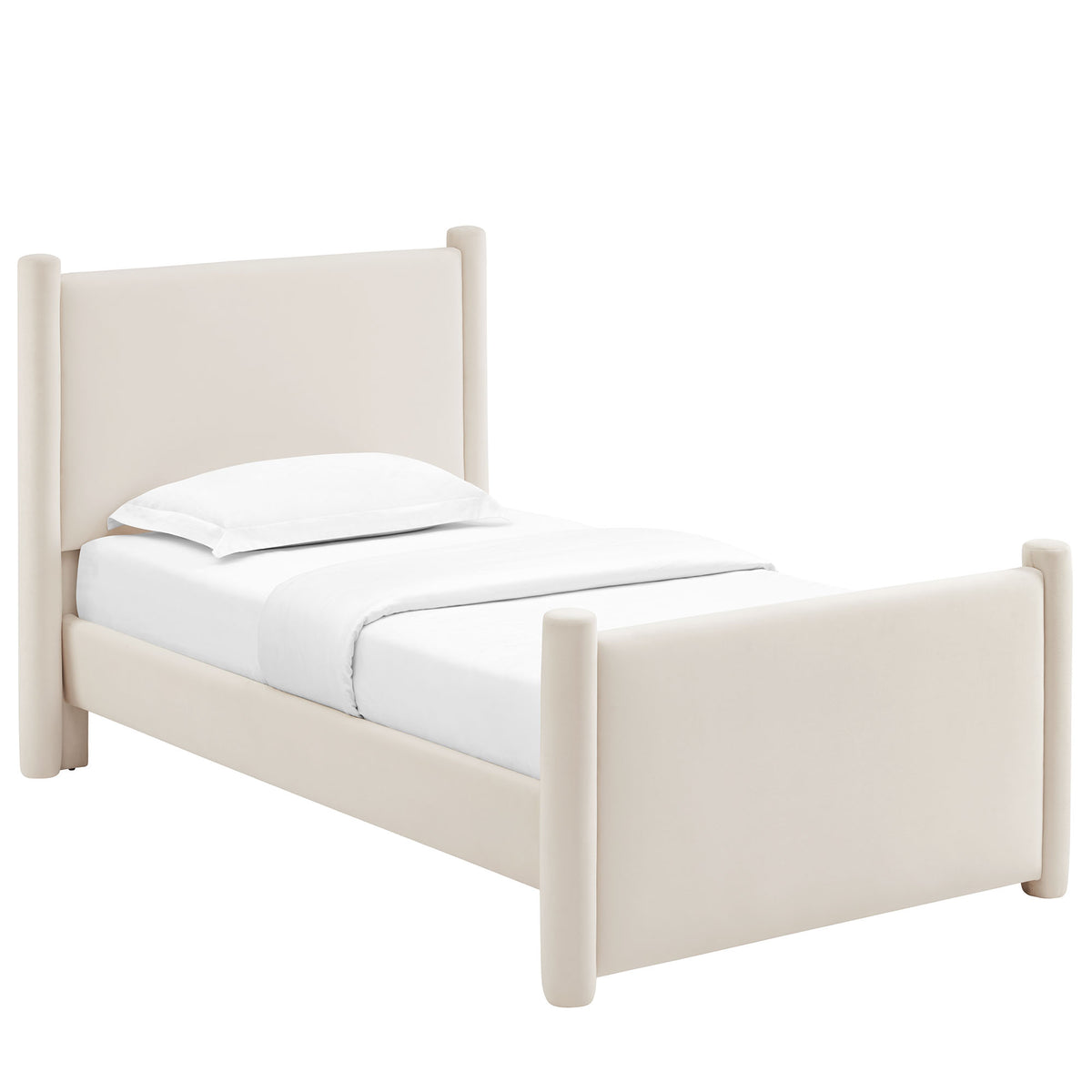 Rael Rounded Post Performance Velvet Twin Platform Bed by Modway