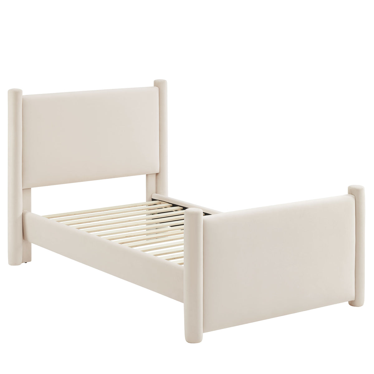 Rael Rounded Post Performance Velvet Twin Platform Bed by Modway