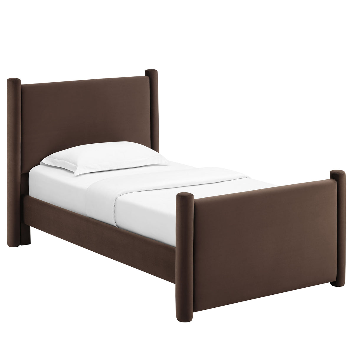 Rael Rounded Post Performance Velvet Twin Platform Bed by Modway