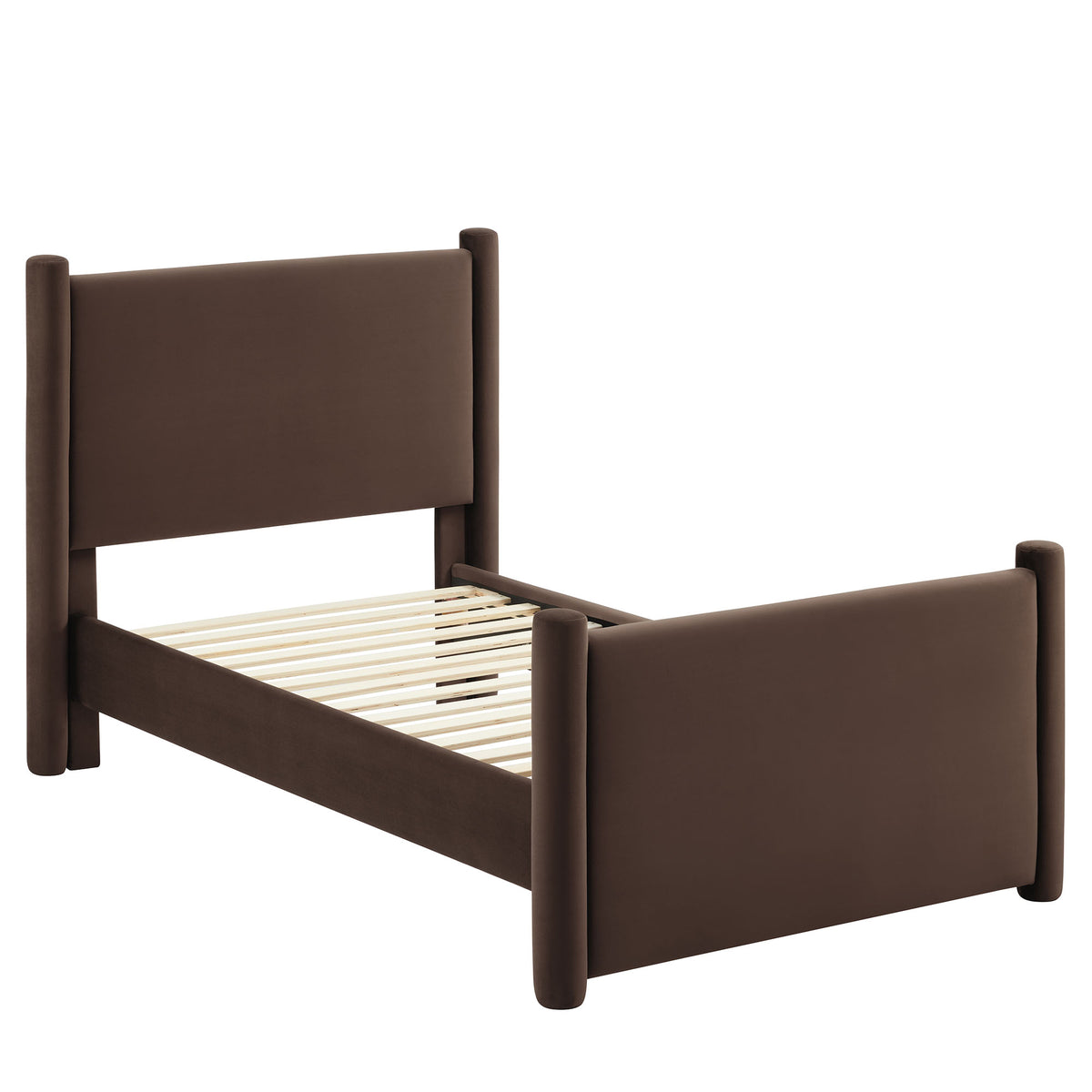 Rael Rounded Post Performance Velvet Twin Platform Bed by Modway
