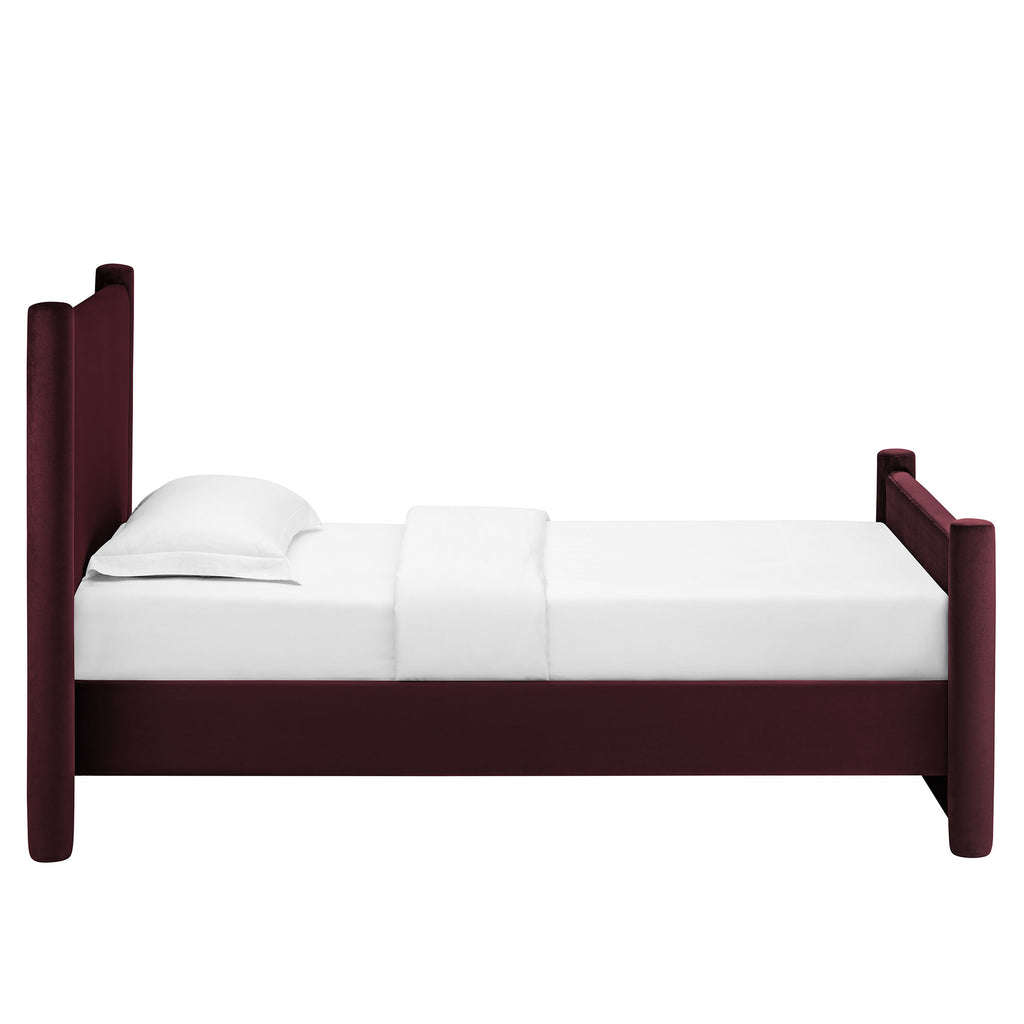 Rael Rounded Post Performance Velvet Twin Platform Bed by Modway