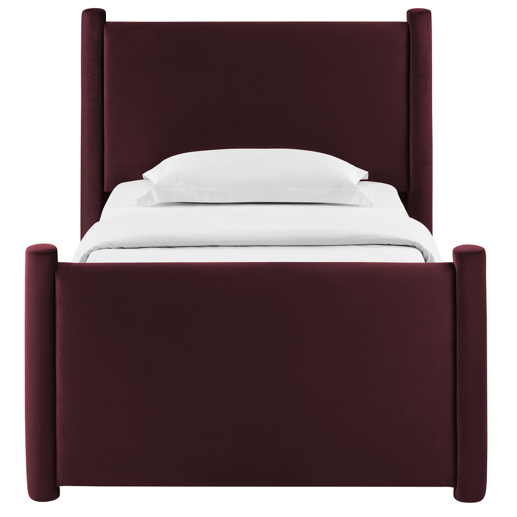 Rael Rounded Post Performance Velvet Twin Platform Bed by Modway