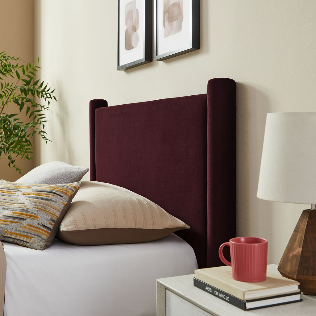 Rael Rounded Post Performance Velvet Twin Platform Bed by Modway