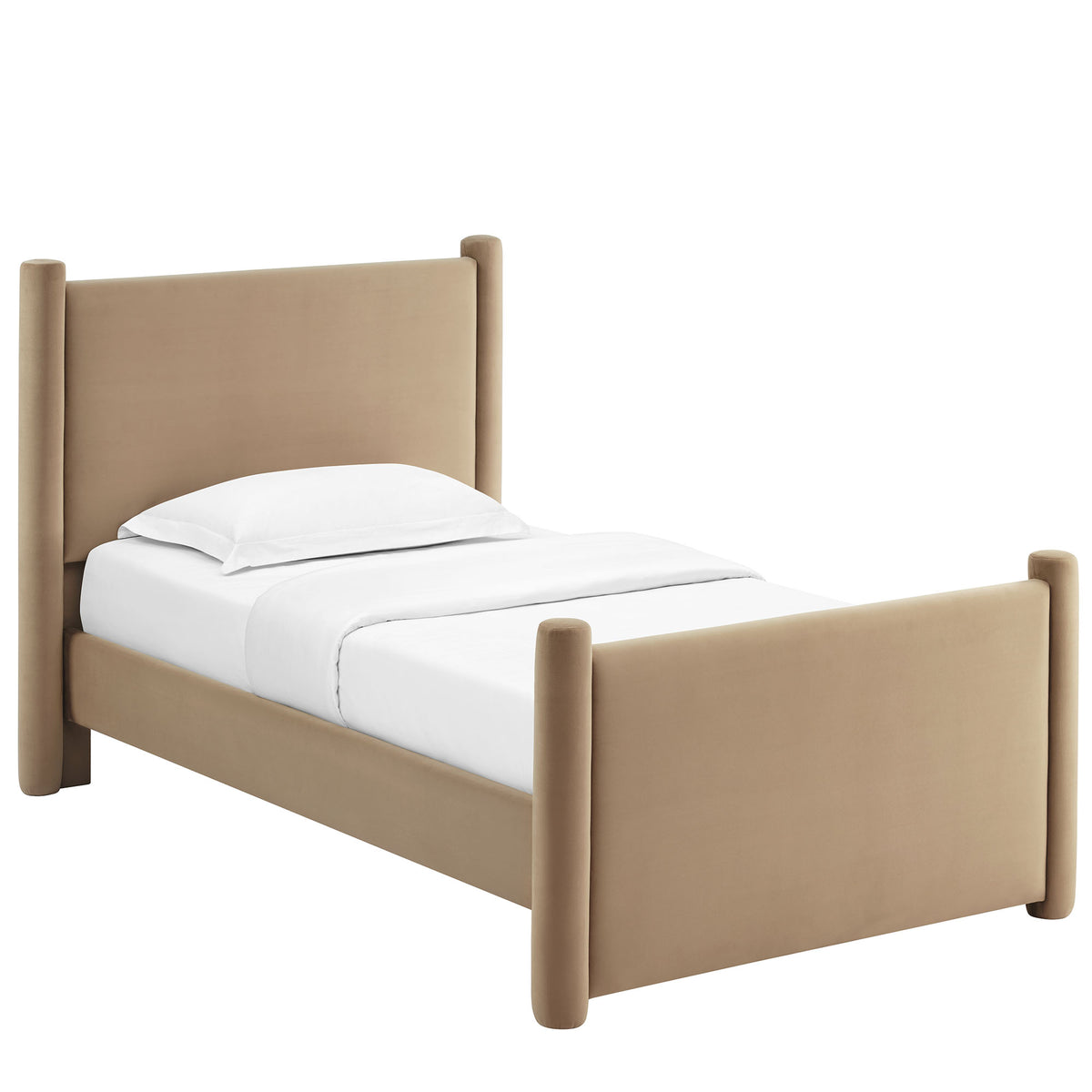 Rael Rounded Post Performance Velvet Twin Platform Bed by Modway