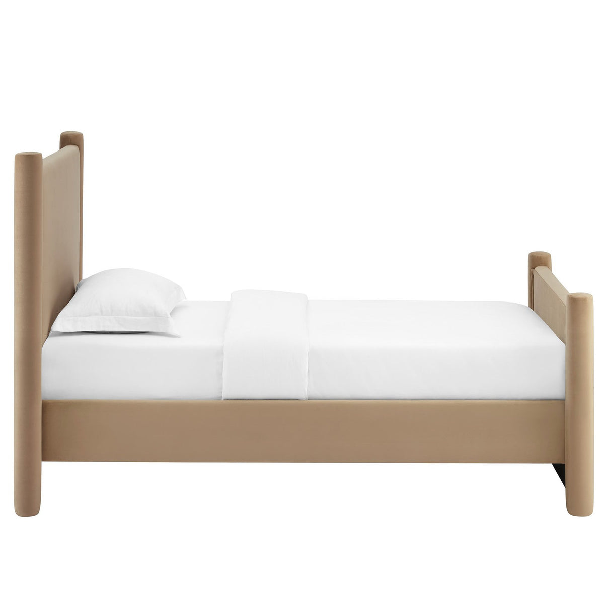 Rael Rounded Post Performance Velvet Twin Platform Bed by Modway