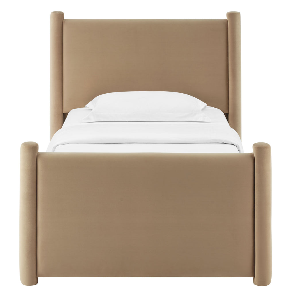 Rael Rounded Post Performance Velvet Twin Platform Bed by Modway