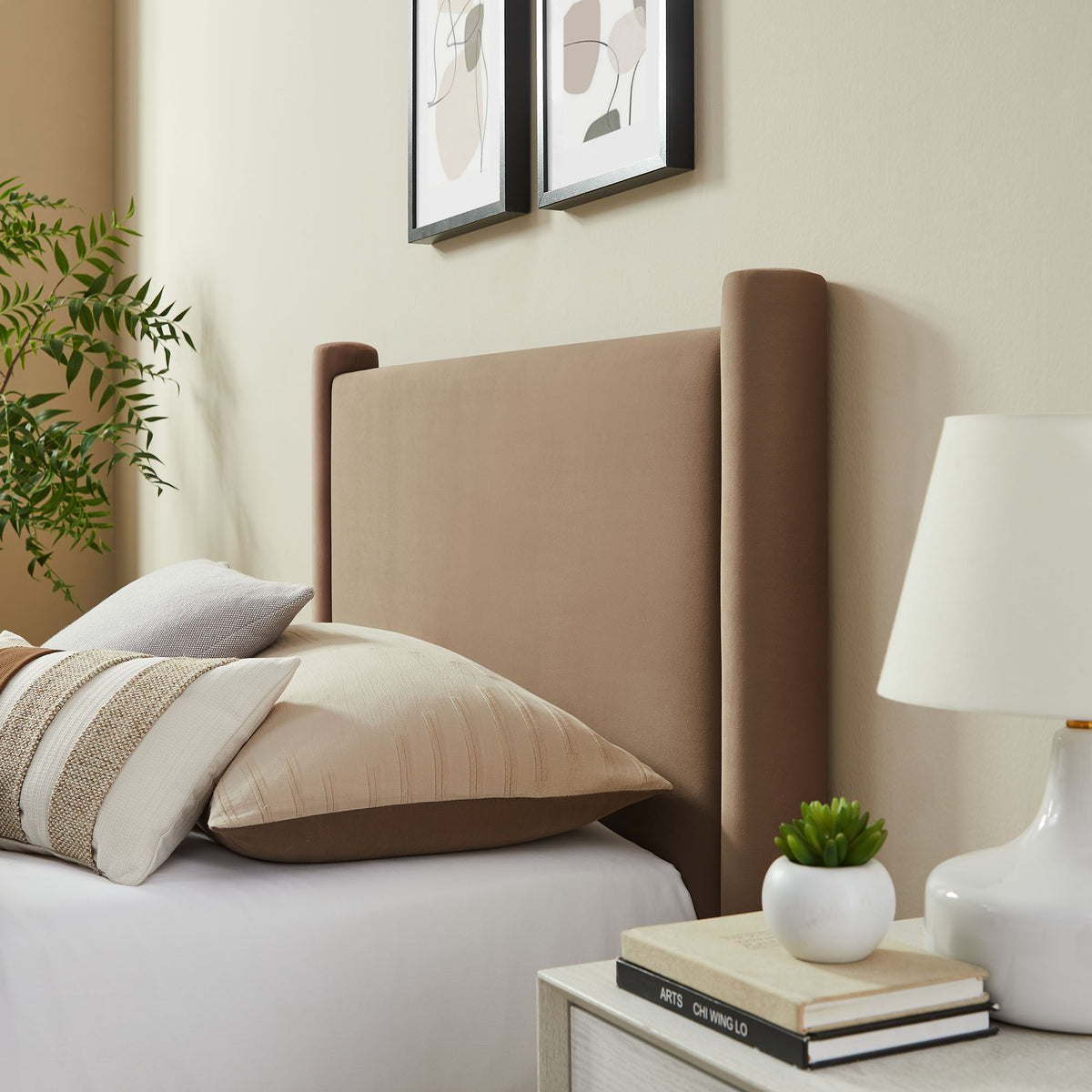 Rael Rounded Post Performance Velvet Twin Platform Bed by Modway