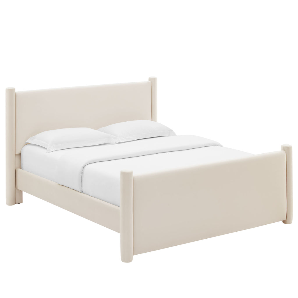 Rael Rounded Post Performance Velvet Full Platform Bed by Modway