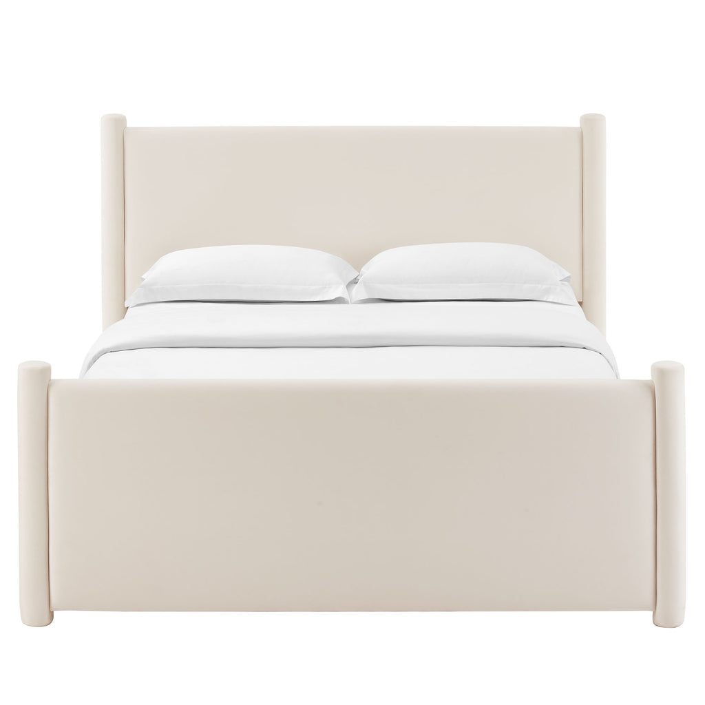 Rael Rounded Post Performance Velvet Full Platform Bed by Modway