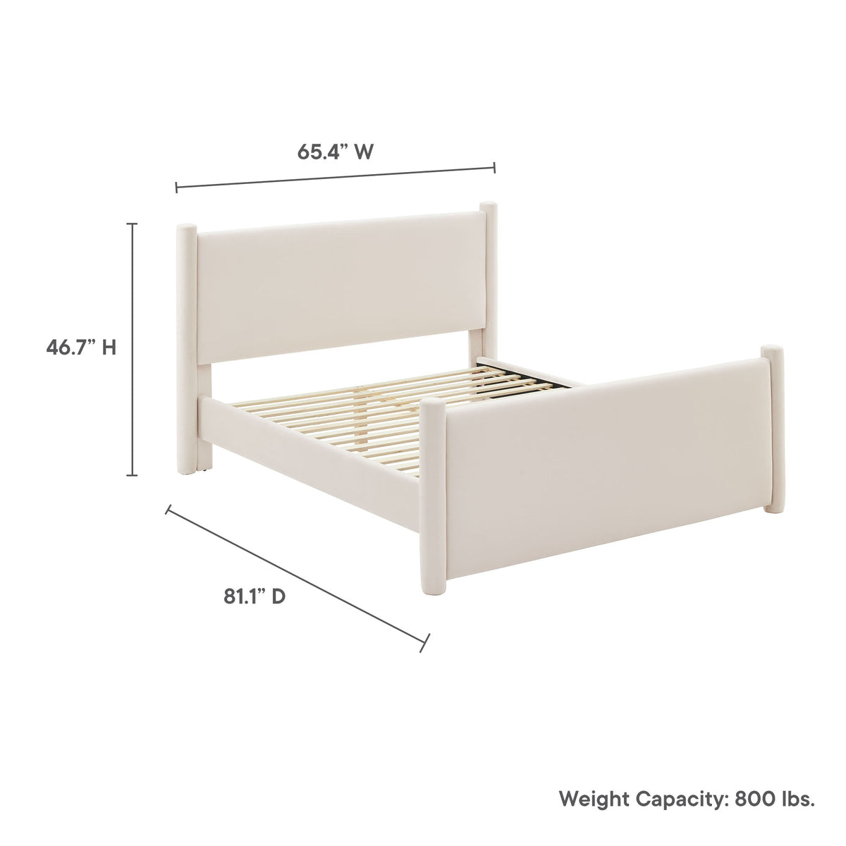 Rael Rounded Post Performance Velvet Full Platform Bed by Modway