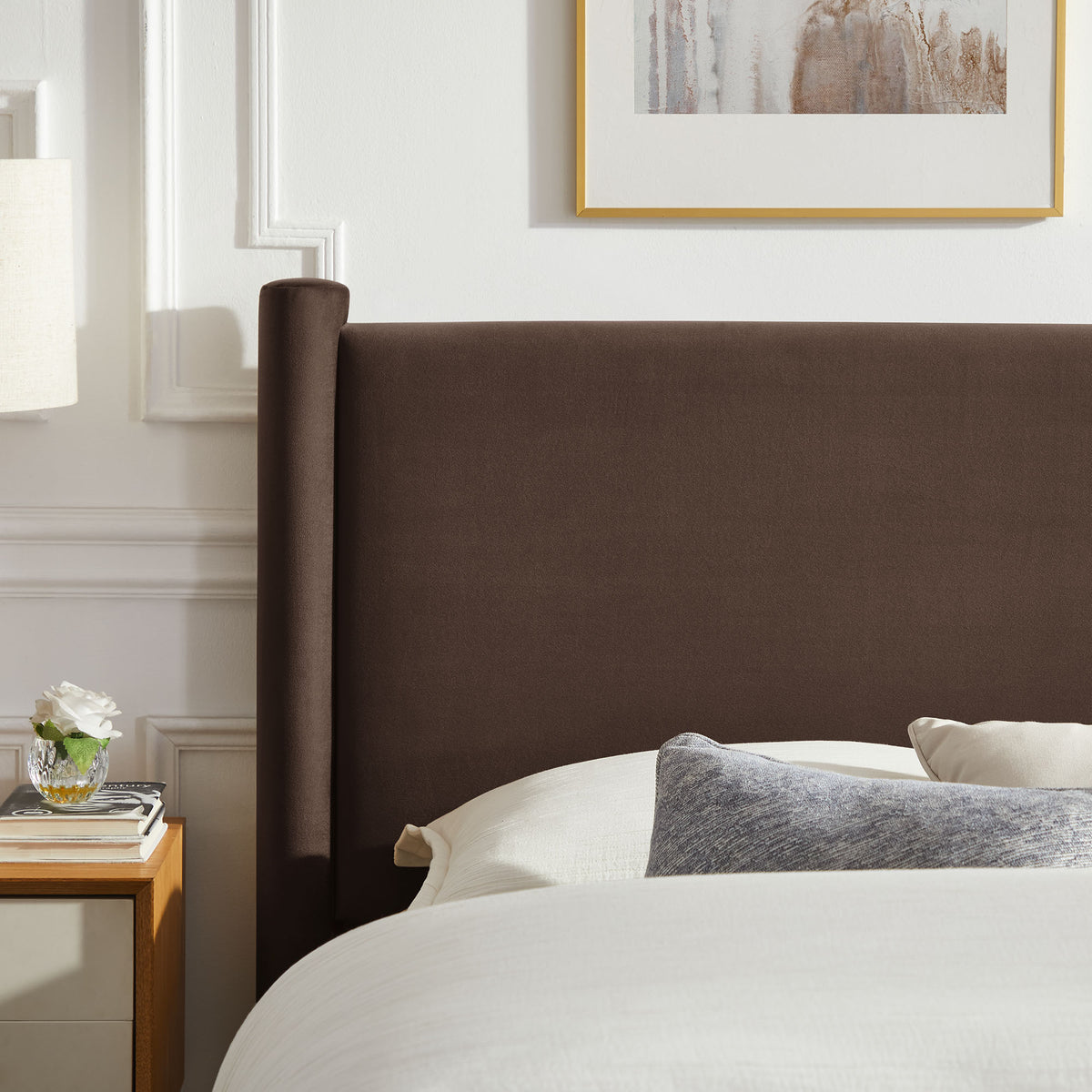Rael Rounded Post Performance Velvet Full Platform Bed by Modway