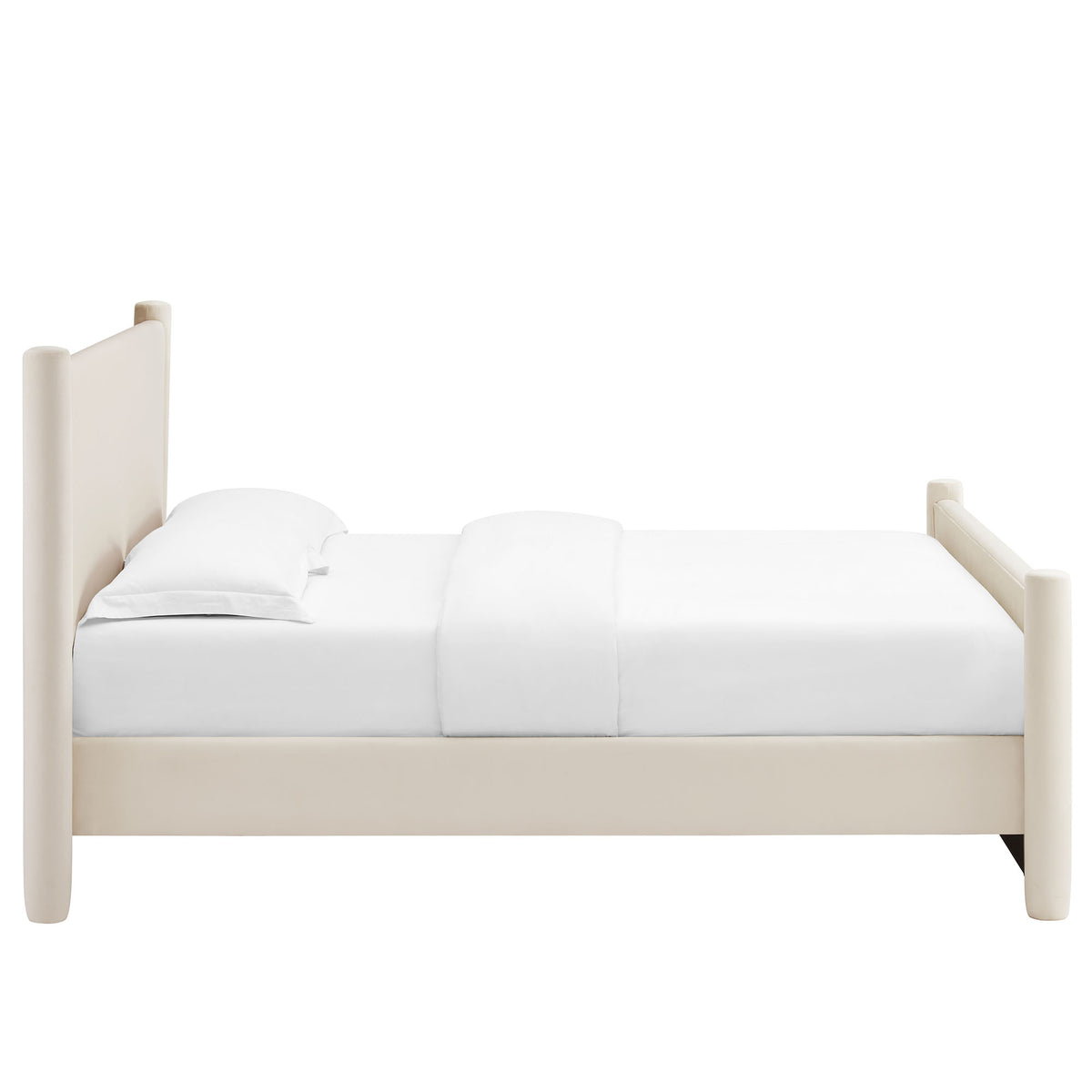 Rael Rounded Post Performance Velvet Queen Platform Bed by Modway
