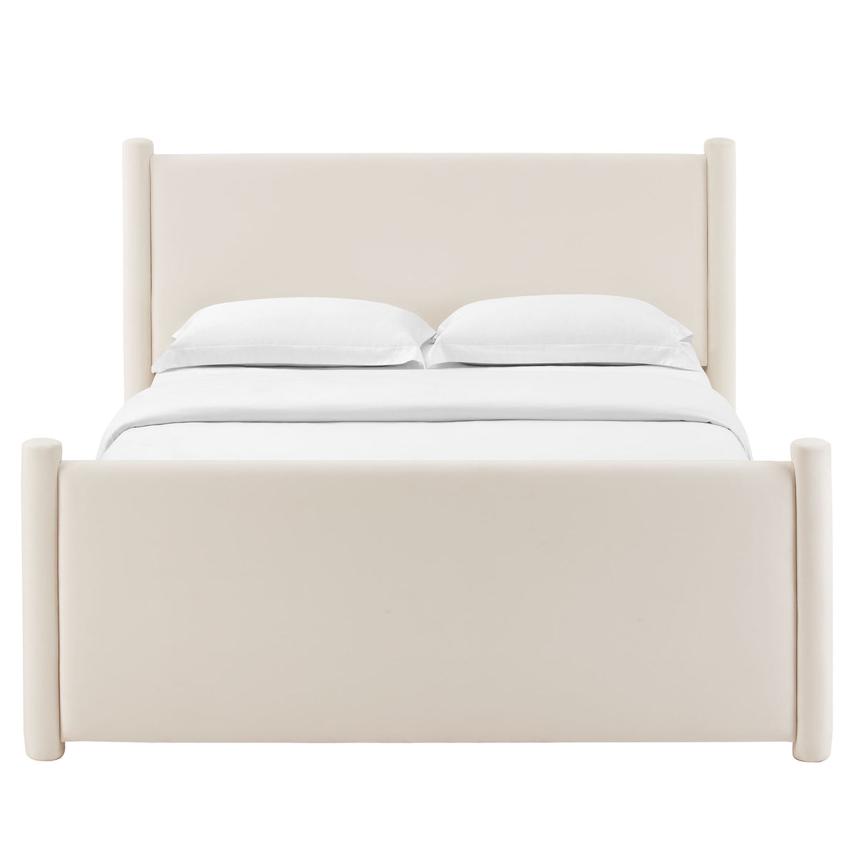 Rael Rounded Post Performance Velvet Queen Platform Bed by Modway