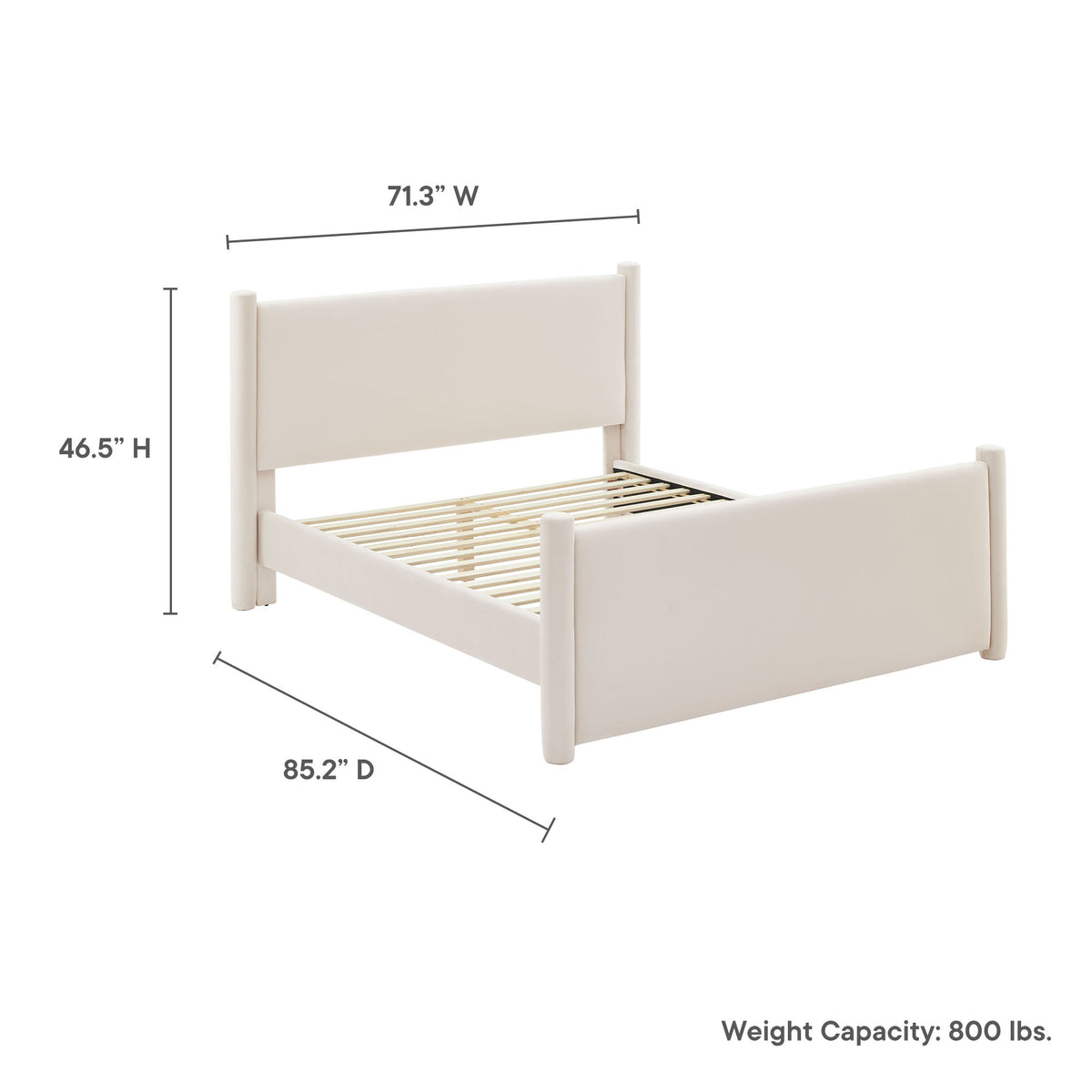 Rael Rounded Post Performance Velvet Queen Platform Bed by Modway