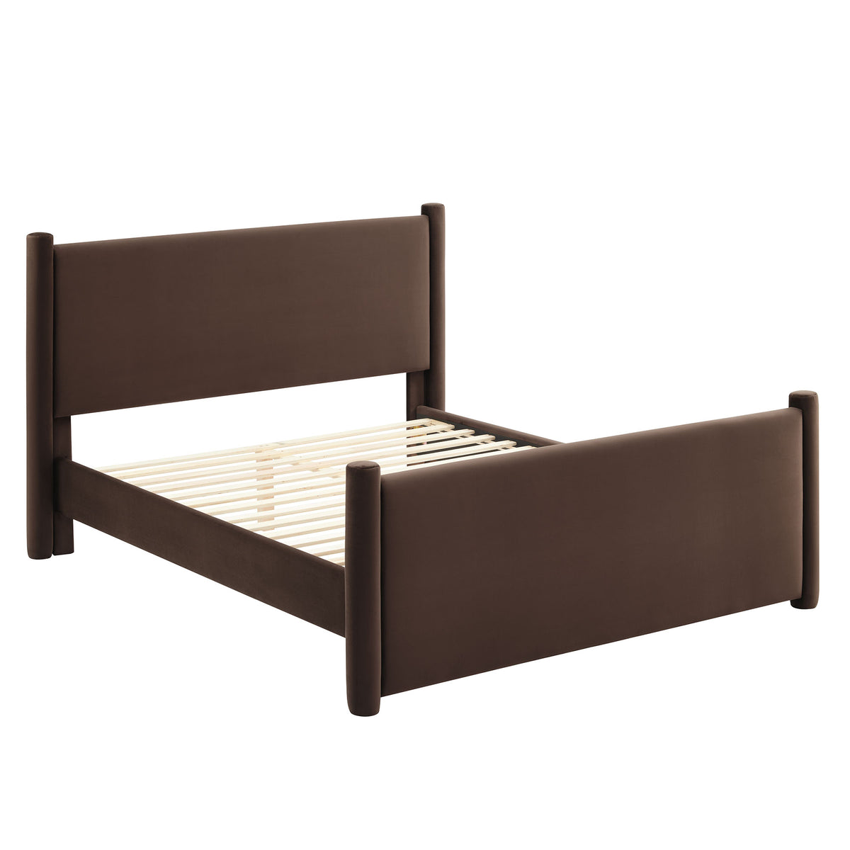 Rael Rounded Post Performance Velvet Queen Platform Bed by Modway
