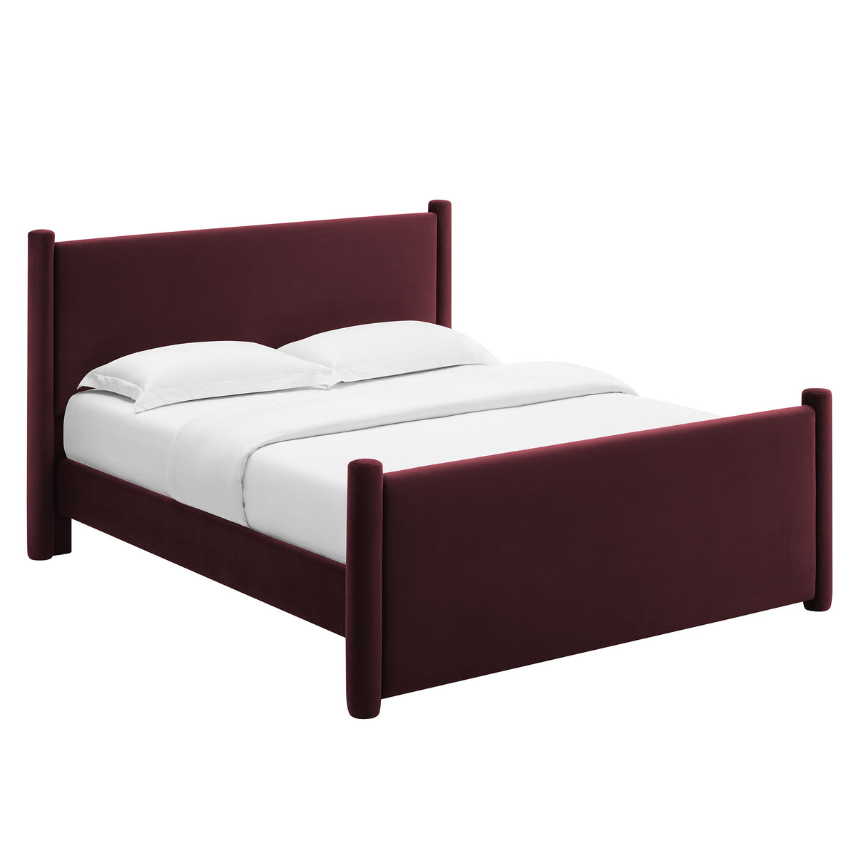 Rael Rounded Post Performance Velvet Queen Platform Bed by Modway