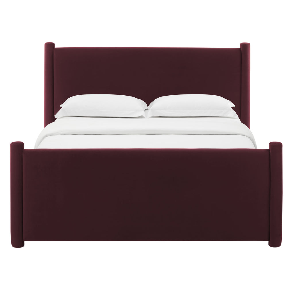 Rael Rounded Post Performance Velvet Queen Platform Bed by Modway