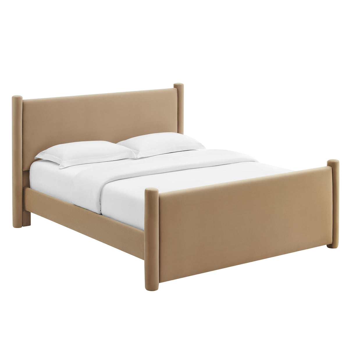 Rael Rounded Post Performance Velvet Queen Platform Bed by Modway