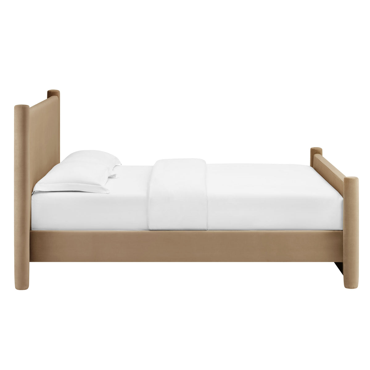 Rael Rounded Post Performance Velvet Queen Platform Bed by Modway