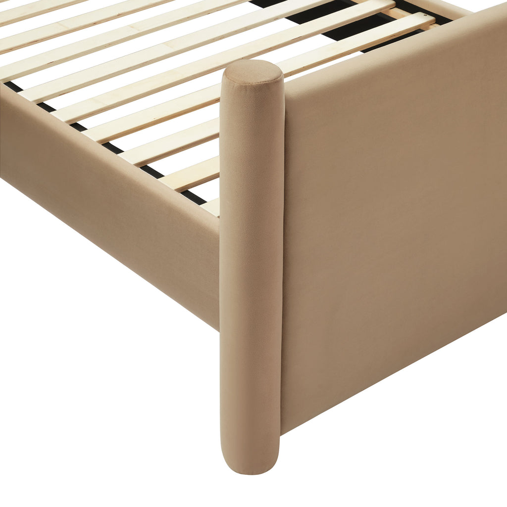 Rael Rounded Post Performance Velvet Queen Platform Bed by Modway