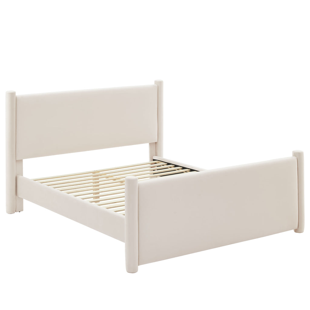 Rael Rounded Post Performance Velvet King Platform Bed by Modway