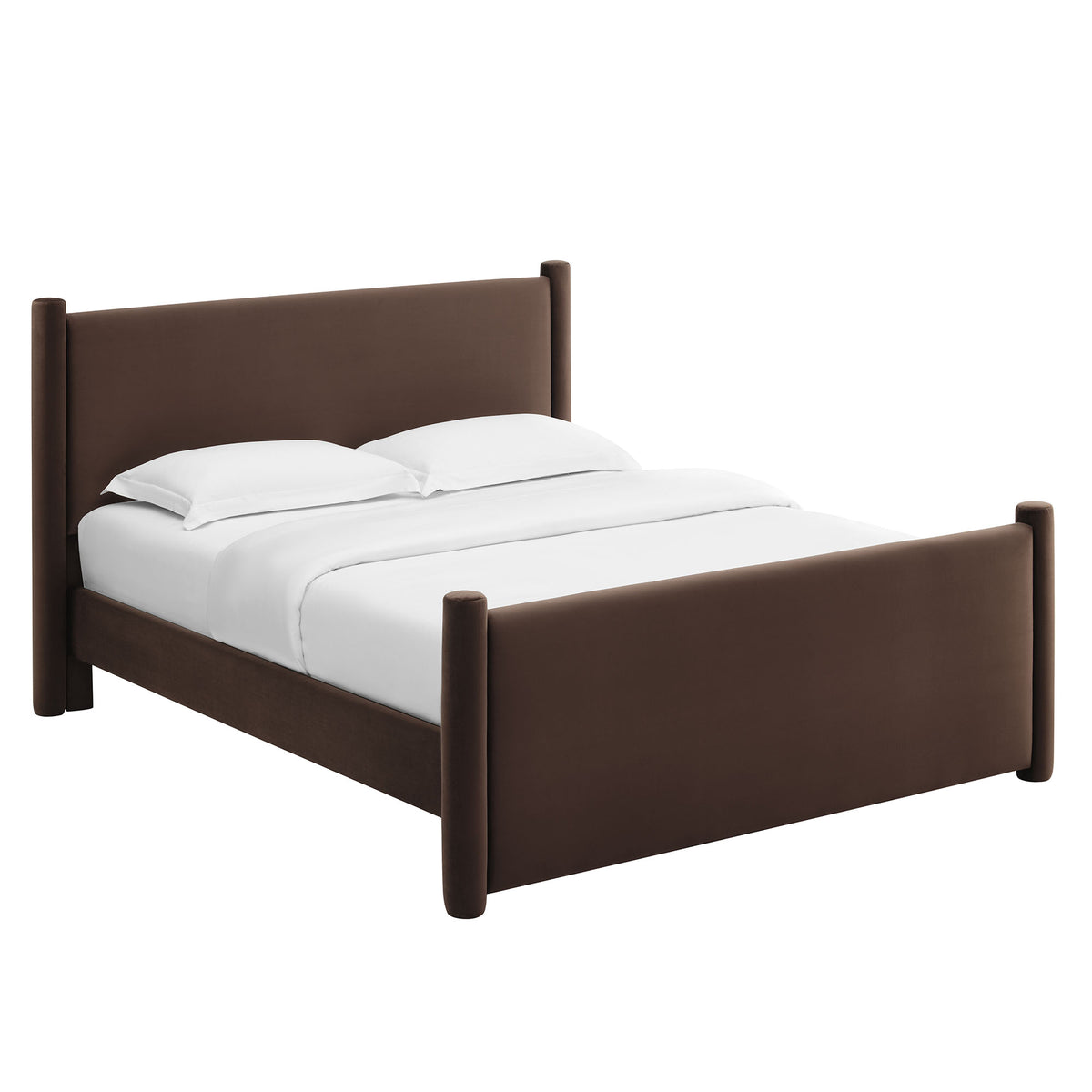 Rael Rounded Post Performance Velvet King Platform Bed by Modway