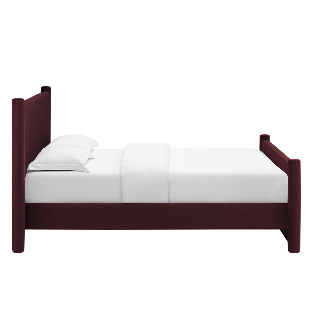 Rael Rounded Post Performance Velvet King Platform Bed by Modway