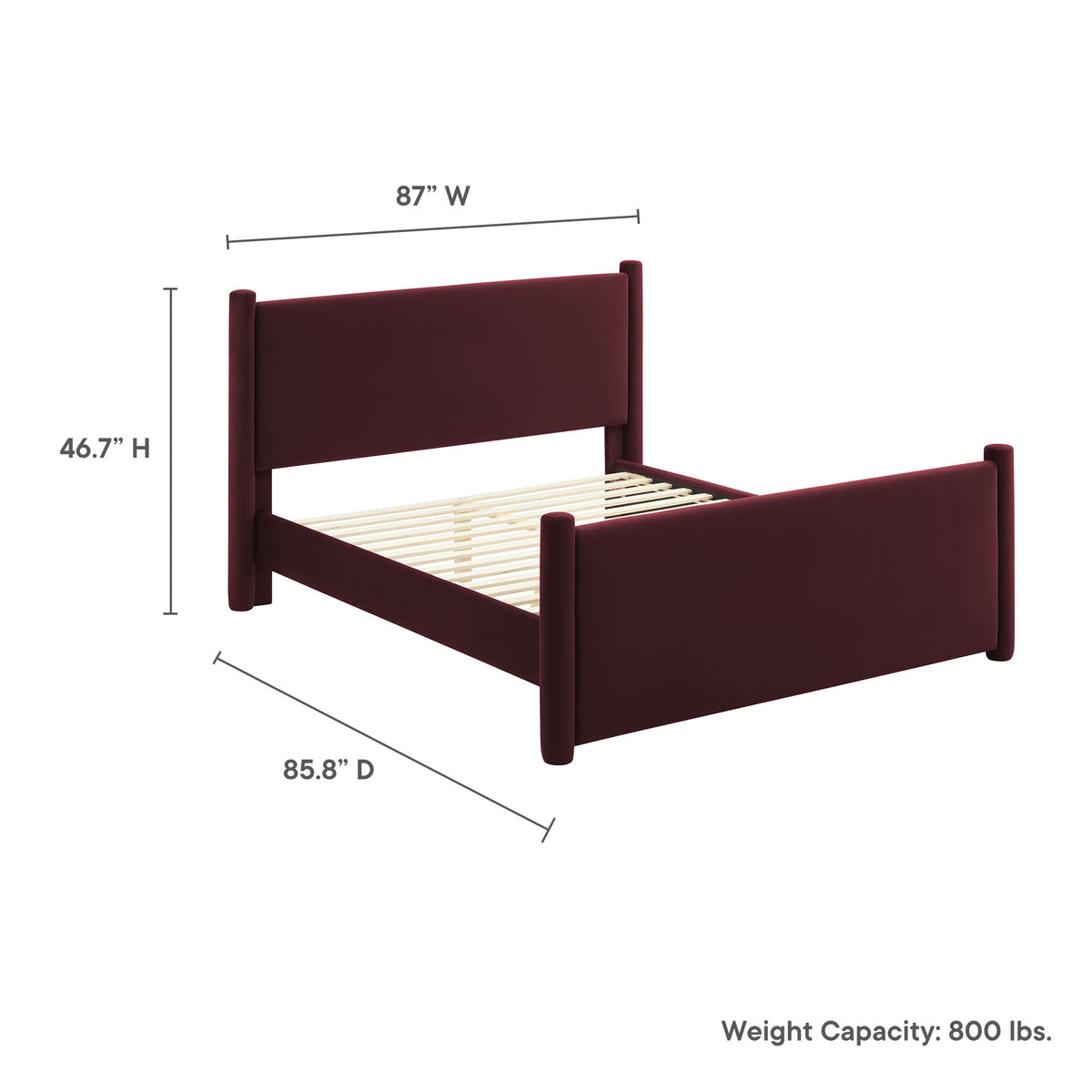 Rael Rounded Post Performance Velvet King Platform Bed by Modway