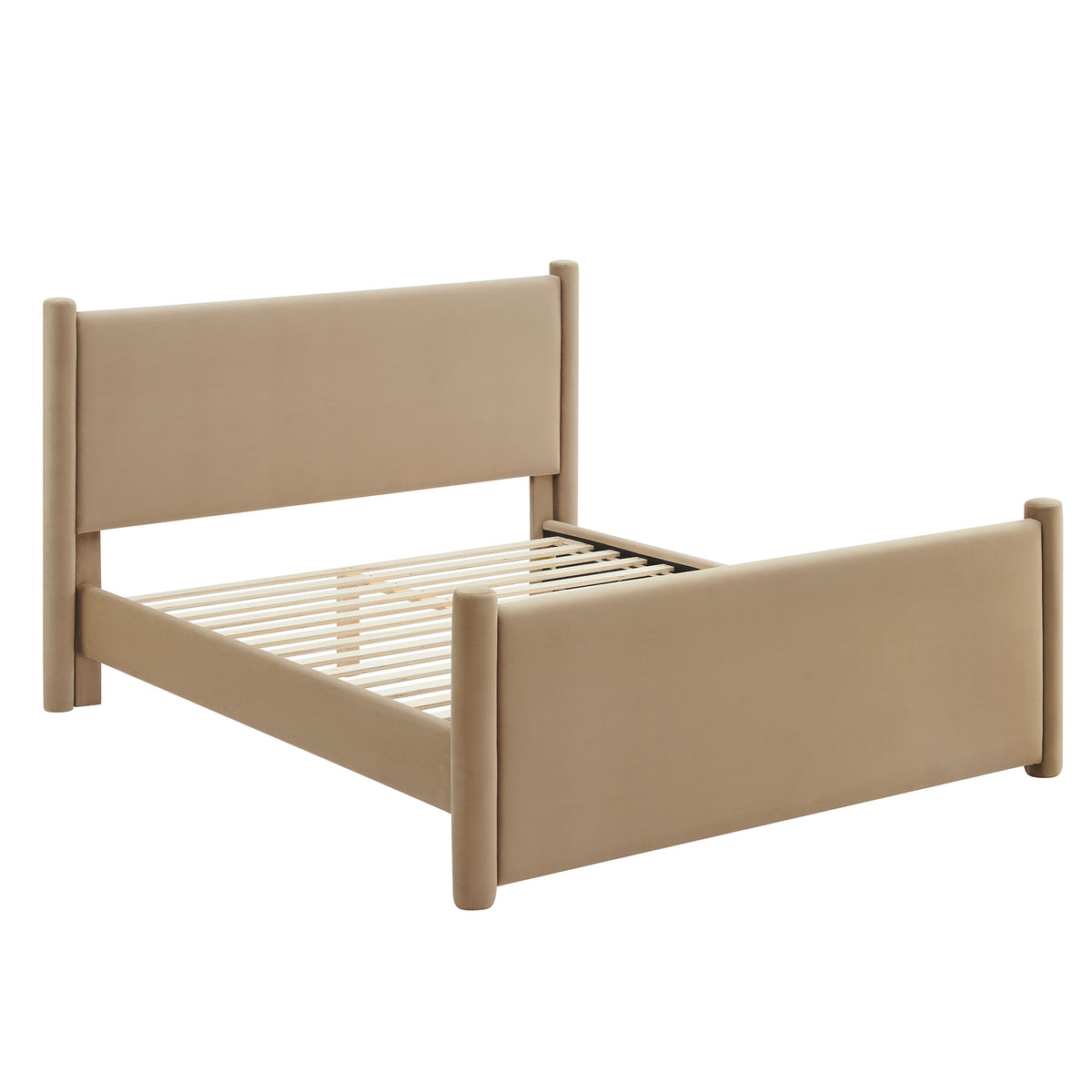 Rael Rounded Post Performance Velvet King Platform Bed by Modway