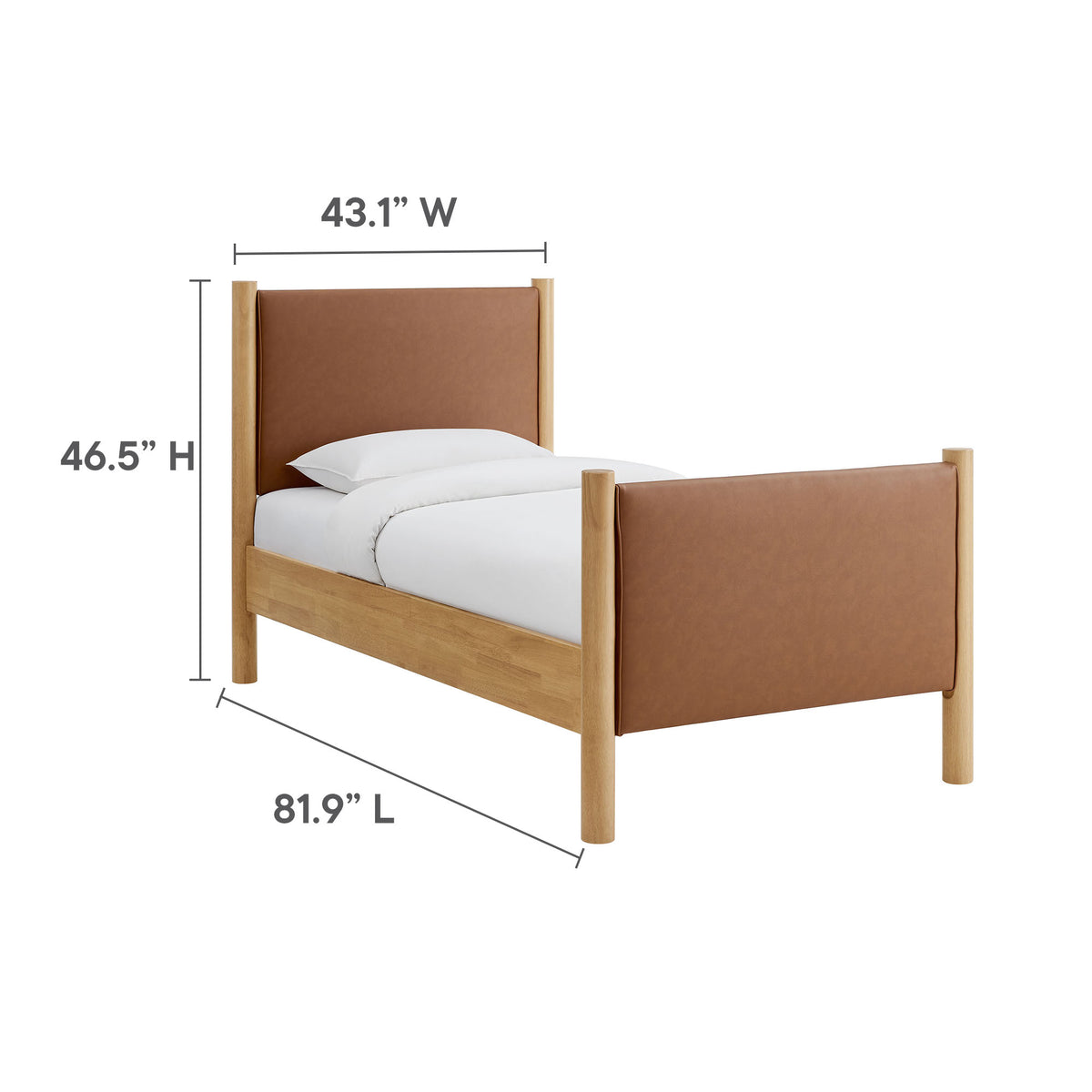 Maven Twin Size Vegan Leather Upholstered Platform Bed by Modway