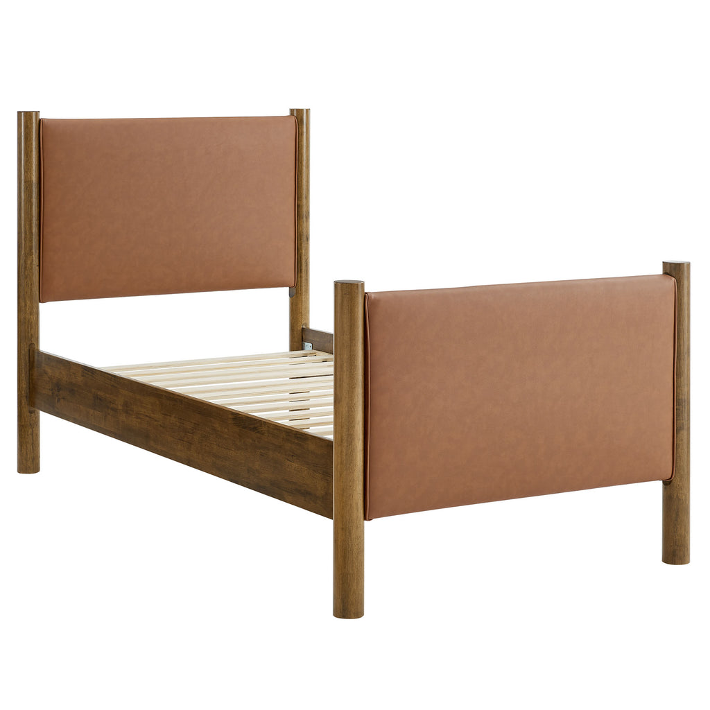 Maven Twin Size Vegan Leather Upholstered Platform Bed by Modway