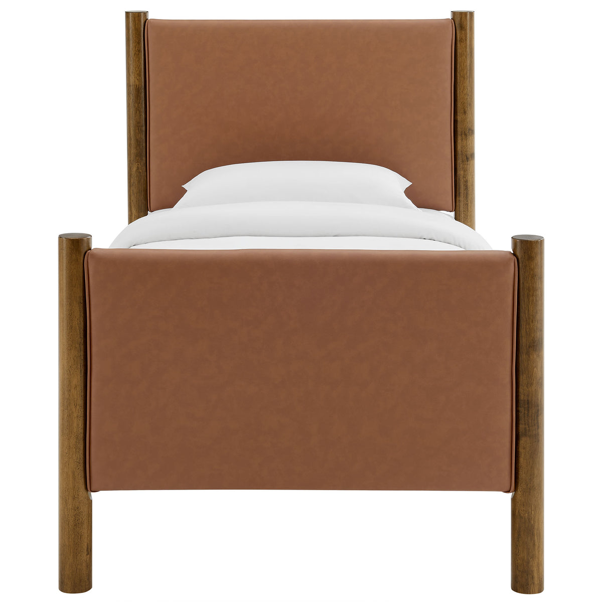 Maven Twin Size Vegan Leather Upholstered Platform Bed by Modway