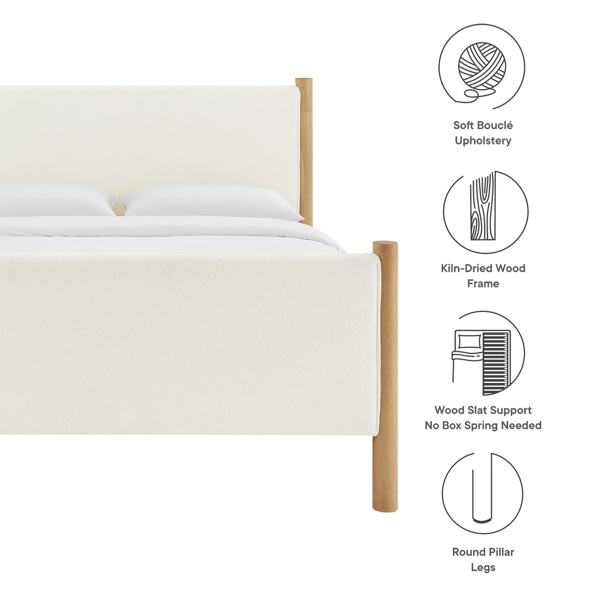 Maven Full Size Boucle Upholstered Platform Bed by Modway
