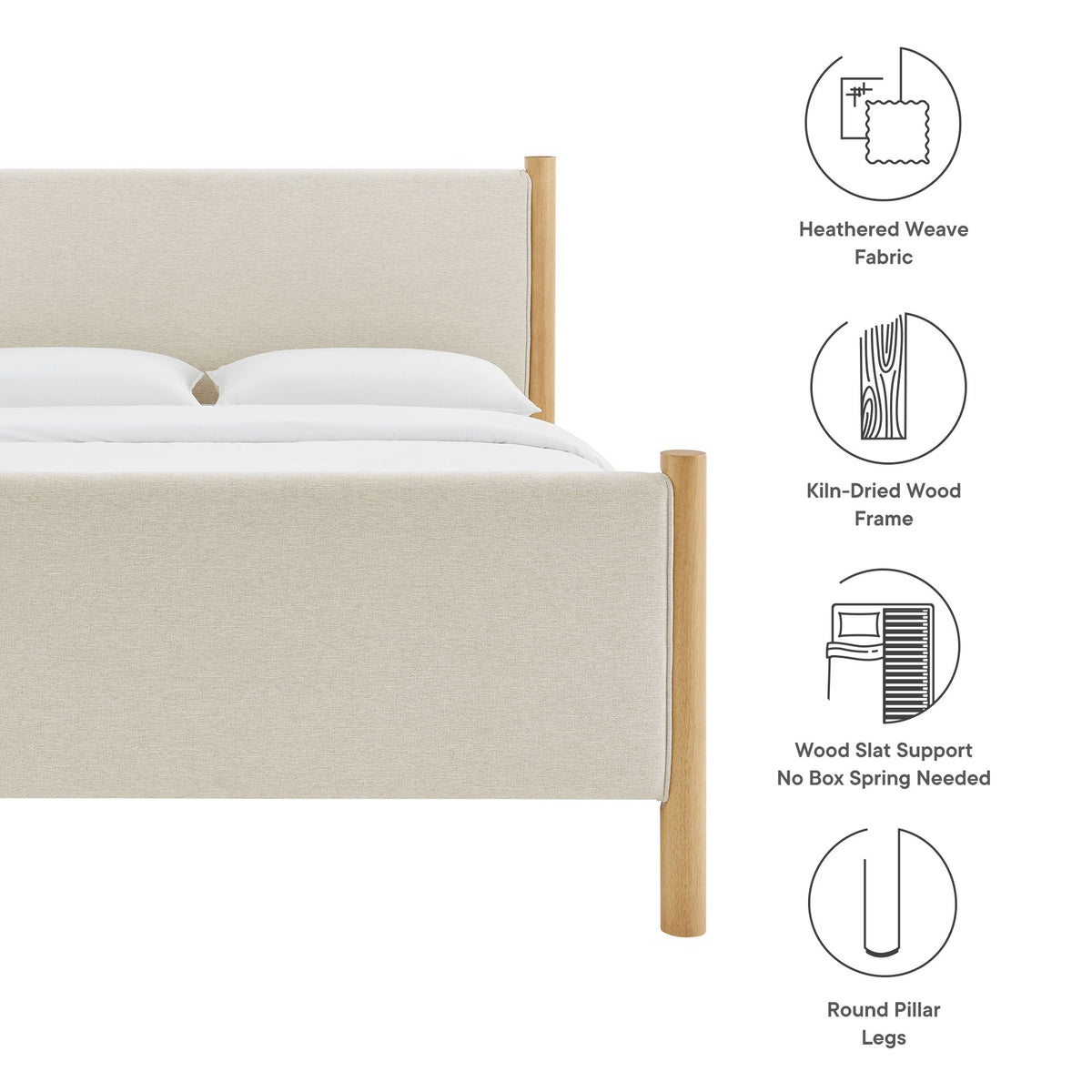 Maven Queen Size Fabric Upholstered Platform Bed by Modway