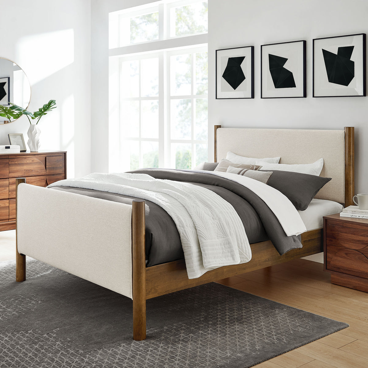 Maven Queen Size Fabric Upholstered Platform Bed by Modway