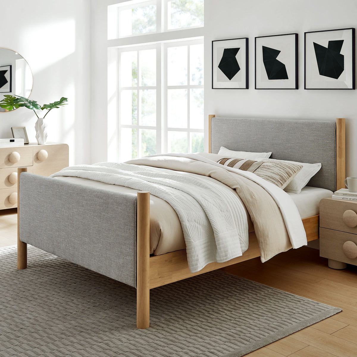 Maven Queen Size Fabric Upholstered Platform Bed by Modway