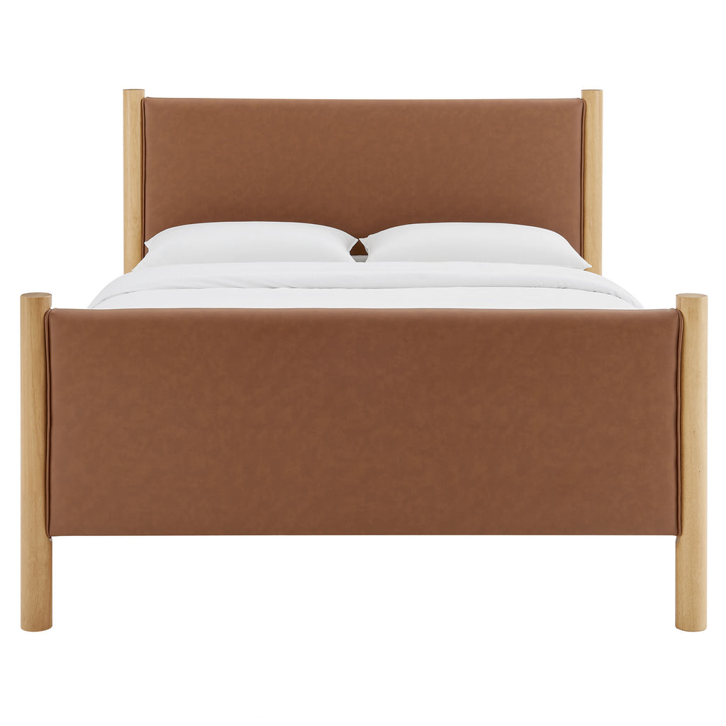 Maven Queen Size Vegan Leather Upholstered Platform Bed by Modway