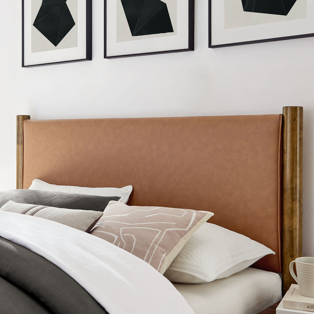 Maven Queen Size Vegan Leather Upholstered Platform Bed by Modway