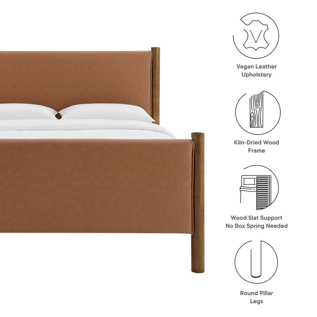 Maven Queen Size Vegan Leather Upholstered Platform Bed by Modway