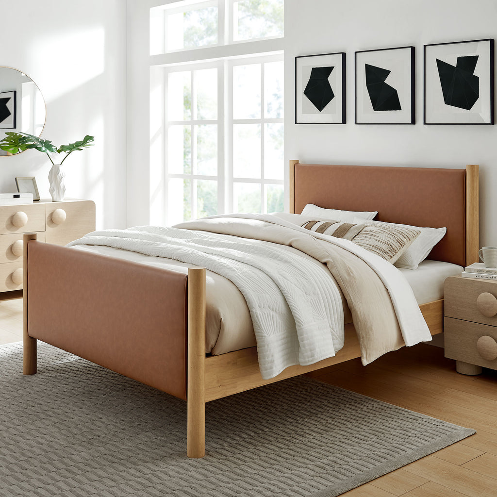 Maven King Size Vegan Leather Upholstered Platform Bed by Modway