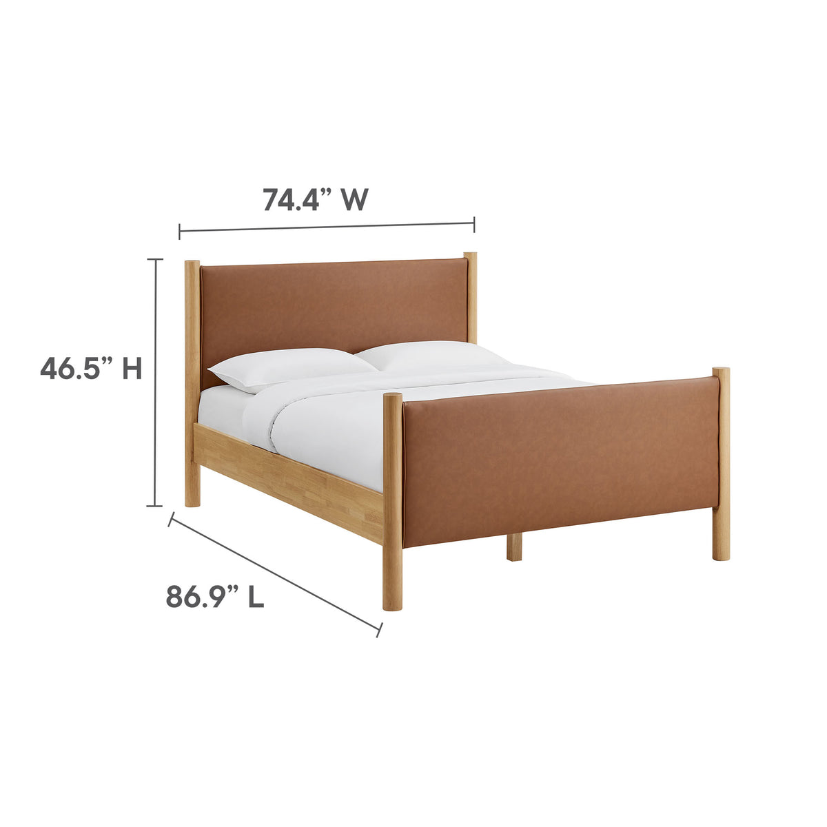Maven King Size Vegan Leather Upholstered Platform Bed by Modway