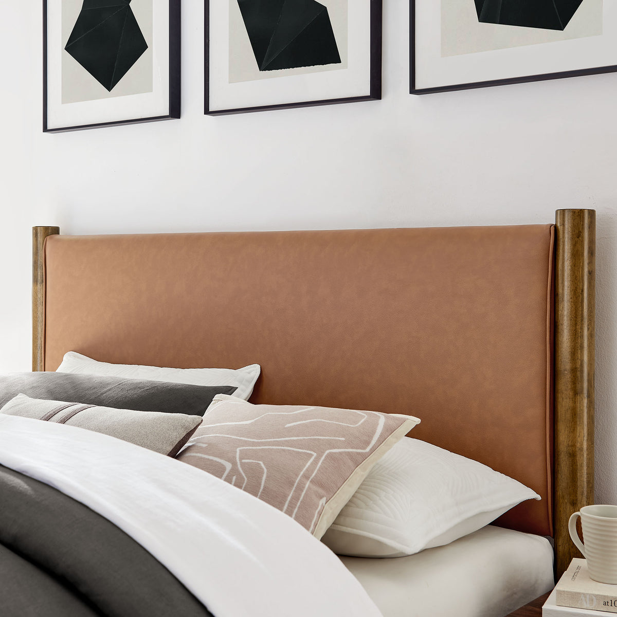 Maven King Size Vegan Leather Upholstered Platform Bed by Modway