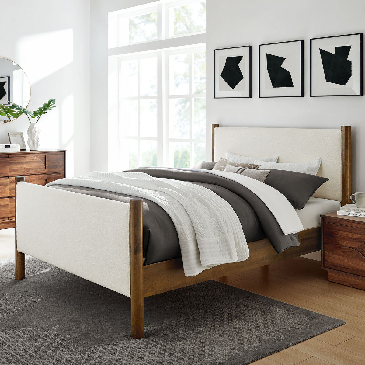 Maven King Size Boucle Upholstered Platform Bed by Modway