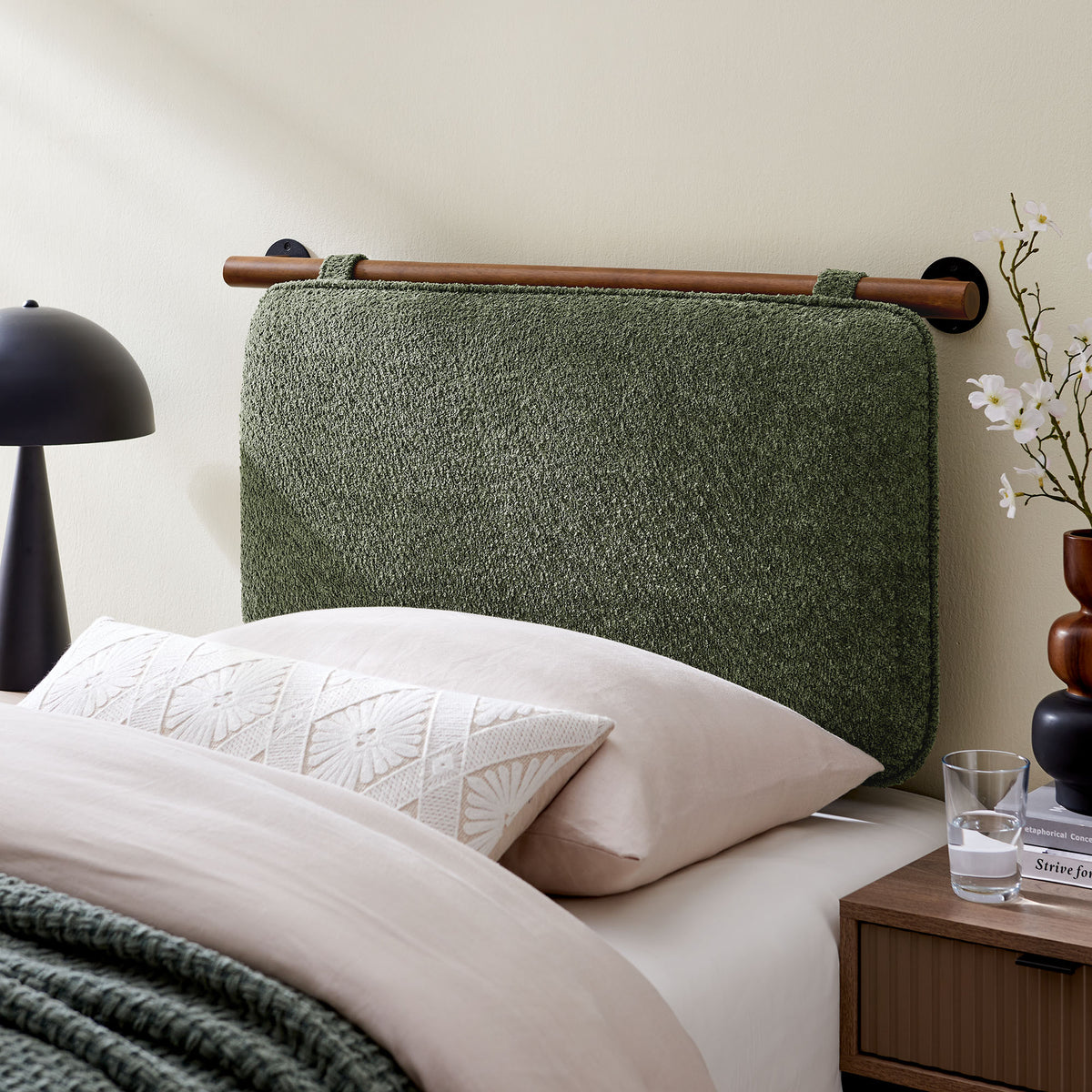 Anela Wall-Mounted Chenille Upholstered Twin Headboard by Modway