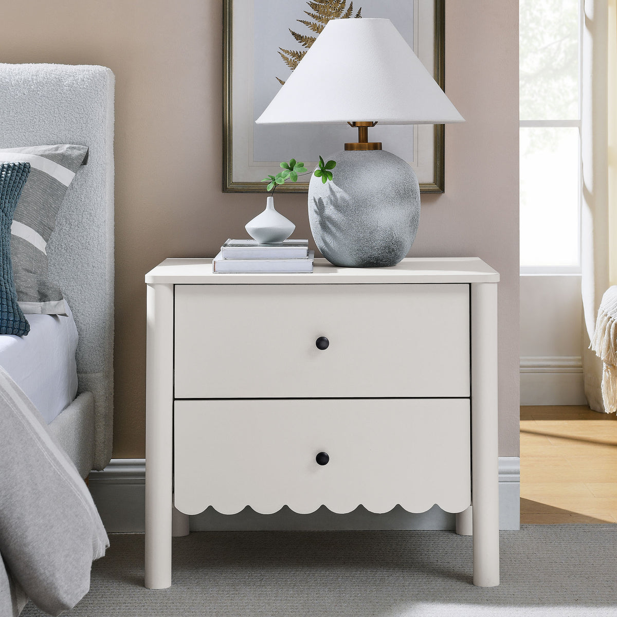 Emmeline Scalloped 2-Drawer Nightstand by Modway