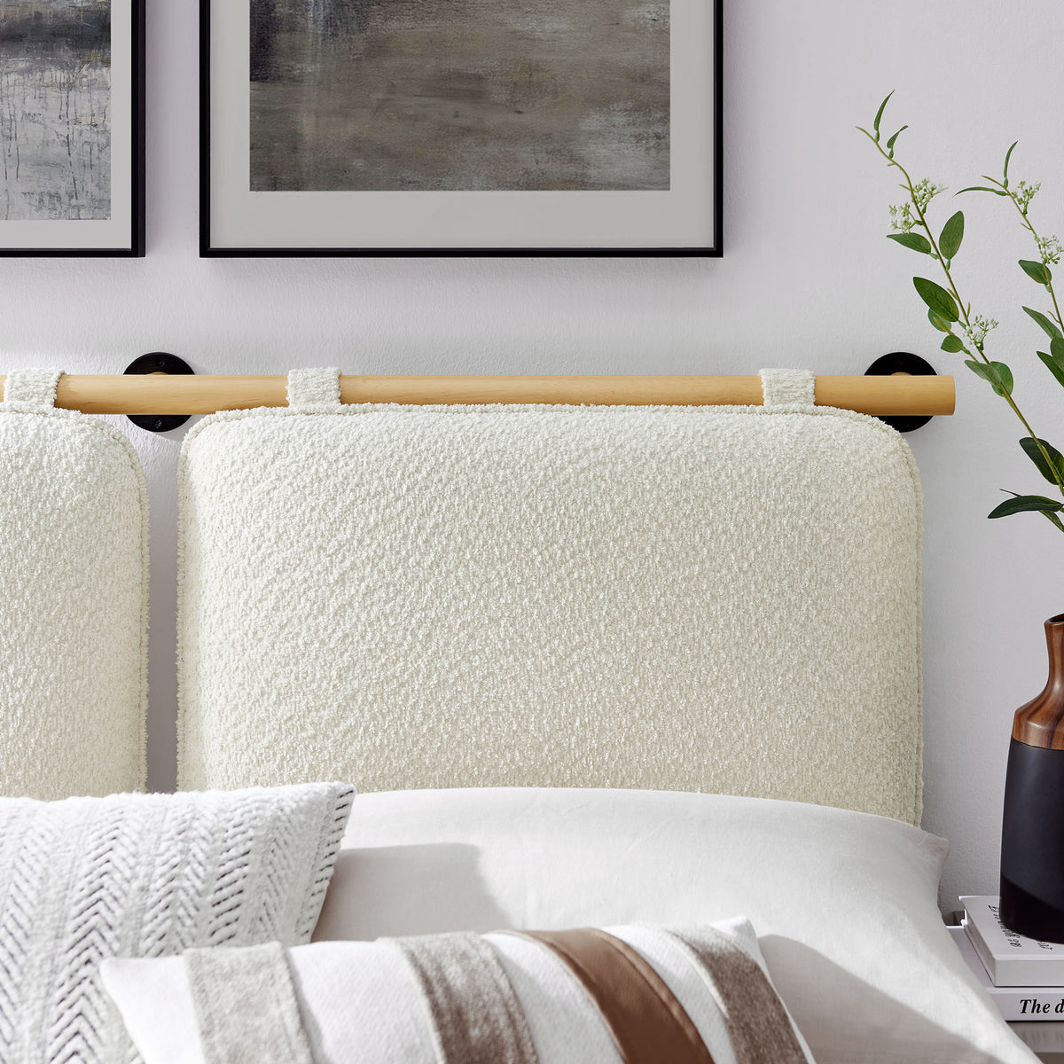 Anela Wall-Mounted Chenille Upholstered Queen Headboard by Modway