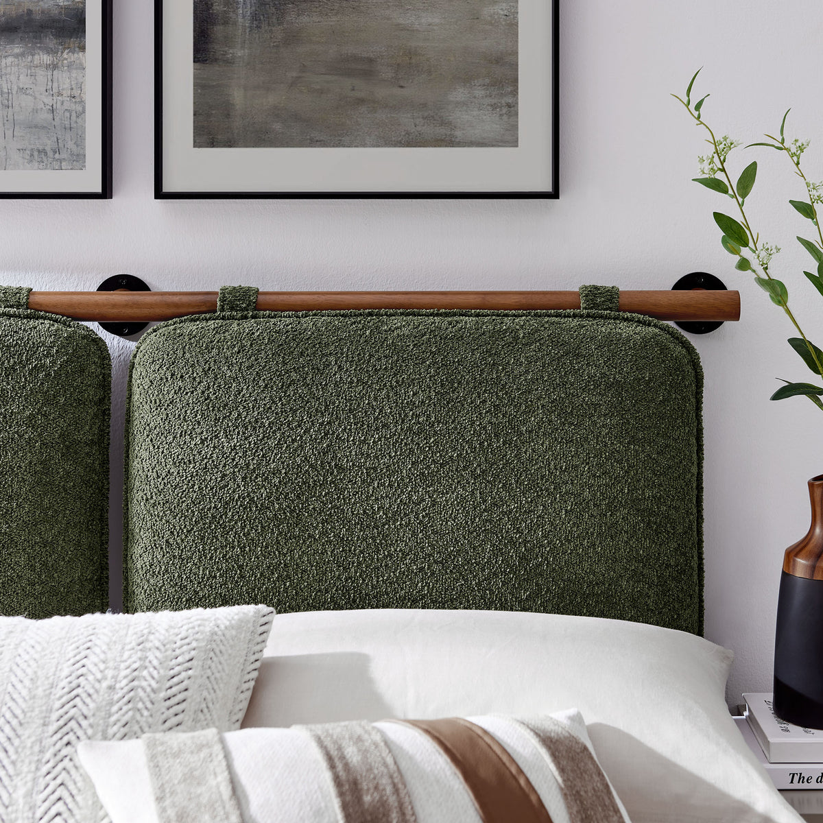 Anela Wall-Mounted Chenille Upholstered Queen Headboard by Modway